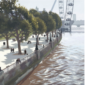 Jo Quigley – South Bank Spring. Hand Signed, Limited Edition Print