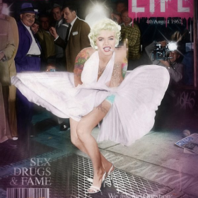 JJ Adams 'Some Like It Hot' Colour Marilyn Monroe - Limited Edition, Hand Signed Print - Mixed Media Artist