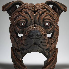 Edge Sculpture – Staffordshire Bull Terrier - Brindle. Open Edition Sculpture