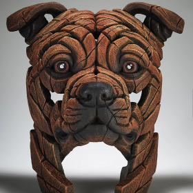 Edge Sculpture – Staffordshire Bull Terrier - Red. Open Edition Sculpture