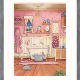 Dotty Earl – Bathtime. Limited Edition Print. Hand Signed by the Artist Framed