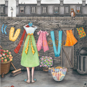 Dotty Earl – The New Dog Basket. Limited Edition Print. Hand Signed by the Artist