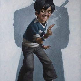 Craig Davison - Dan With The Golden Gun - Paper. Limited Edition Print. Hand Signed by the Artist