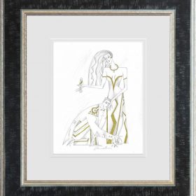 Andrei Protsouk ‘Lord and Lady I’ Line Study Limited Edition Hand Signed Print Framed
