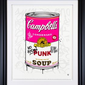 JJ Adams Campbell's Punk Soup Limited Edition Print - Mixed Media Artist black frame