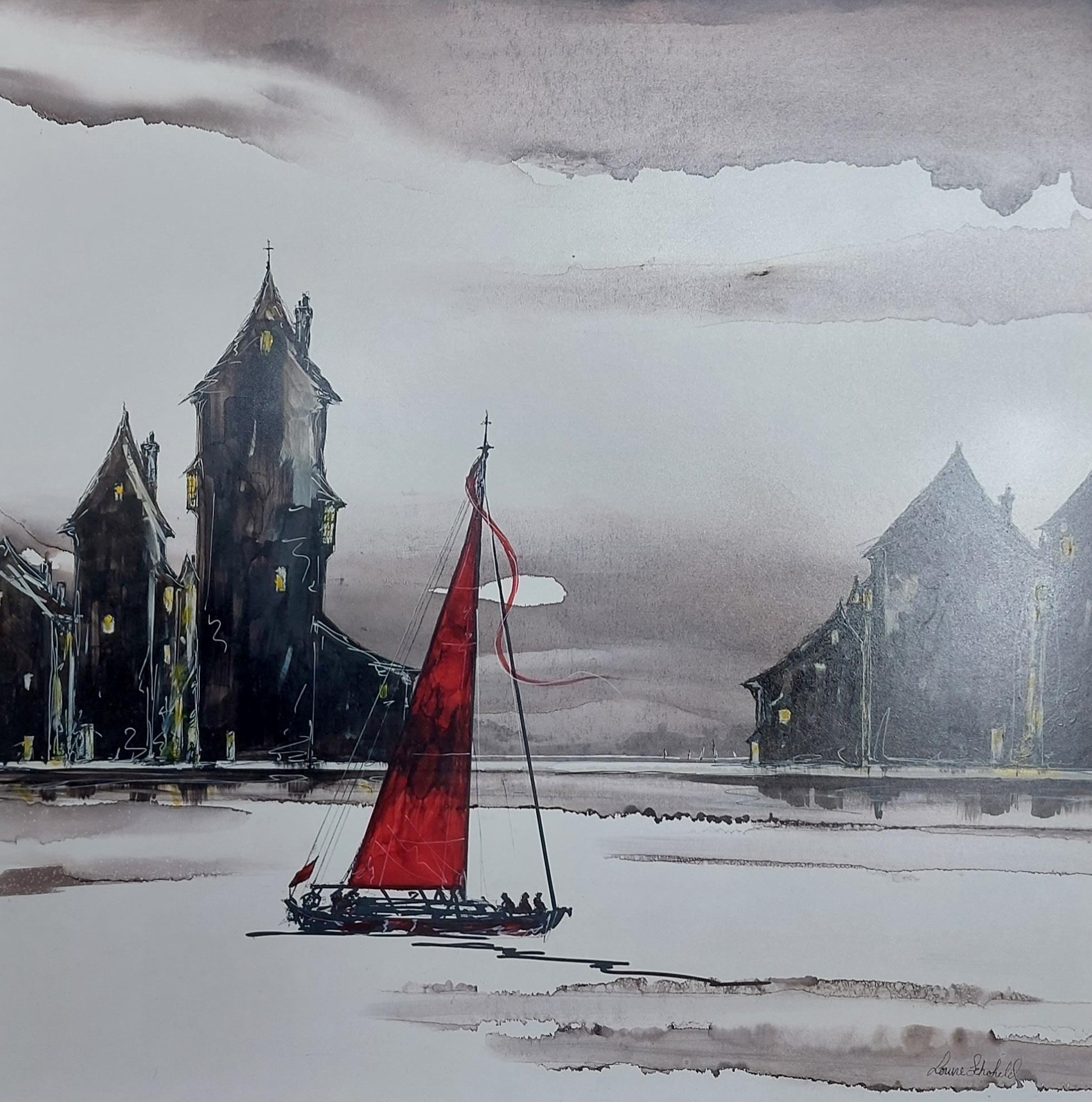 Louise Schofield - Red Sails - Original - FREE UK Delivery - Limited 2 Art