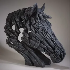 Edge Sculpture - Horse Bust - Black - FREE UK Delivery